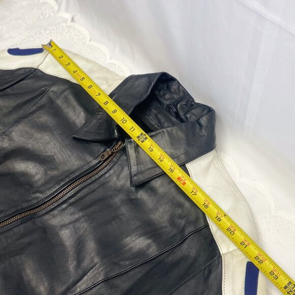 Vintage Leather USA Flag Bomber Jacket Leather King Biker Coat - Picture 14 of 14